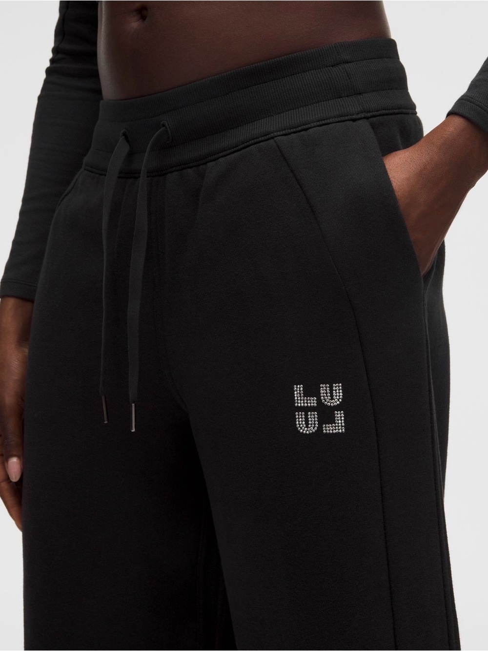 lululemon athletica Black Wide-Leg Joggers with Logo - Picture 4 of 6